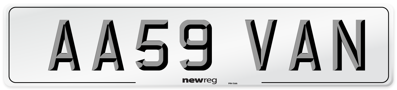 AA59 VAN Number Plate from New Reg